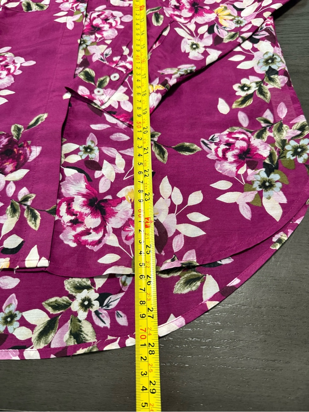 White House Black Market Silk/cotton Burgundy floral blouse size 6 - Picture 6 of 8
